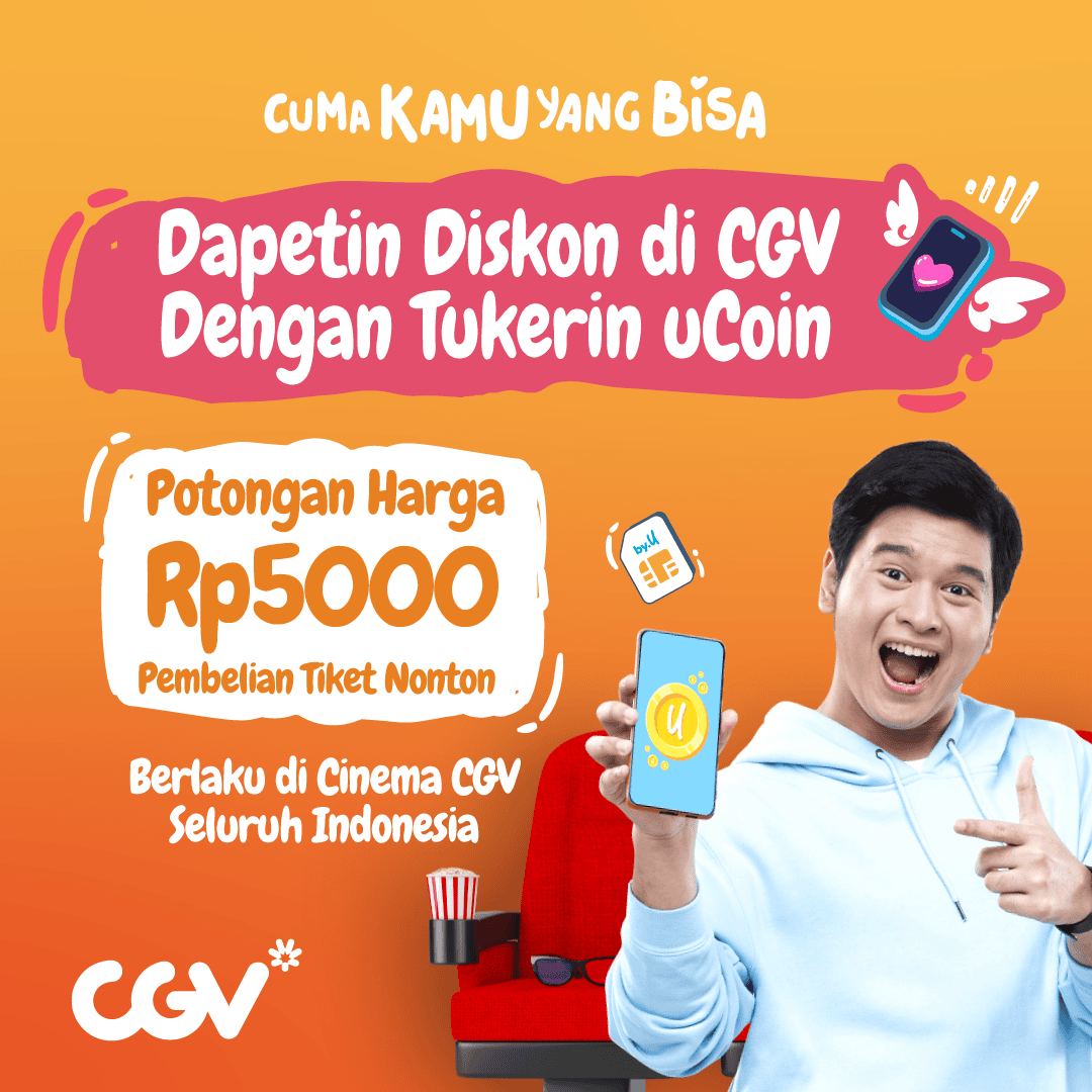 Banner Tingkatkan Pengalaman Seluler Kamu: Voucher CGV, Kuota Gratis, dan Transfer Pulsa Kini Tersedia di by.U!