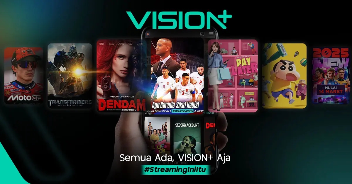 Banner Cara Login Vision + di TV, Bisa untuk Semua Merk!